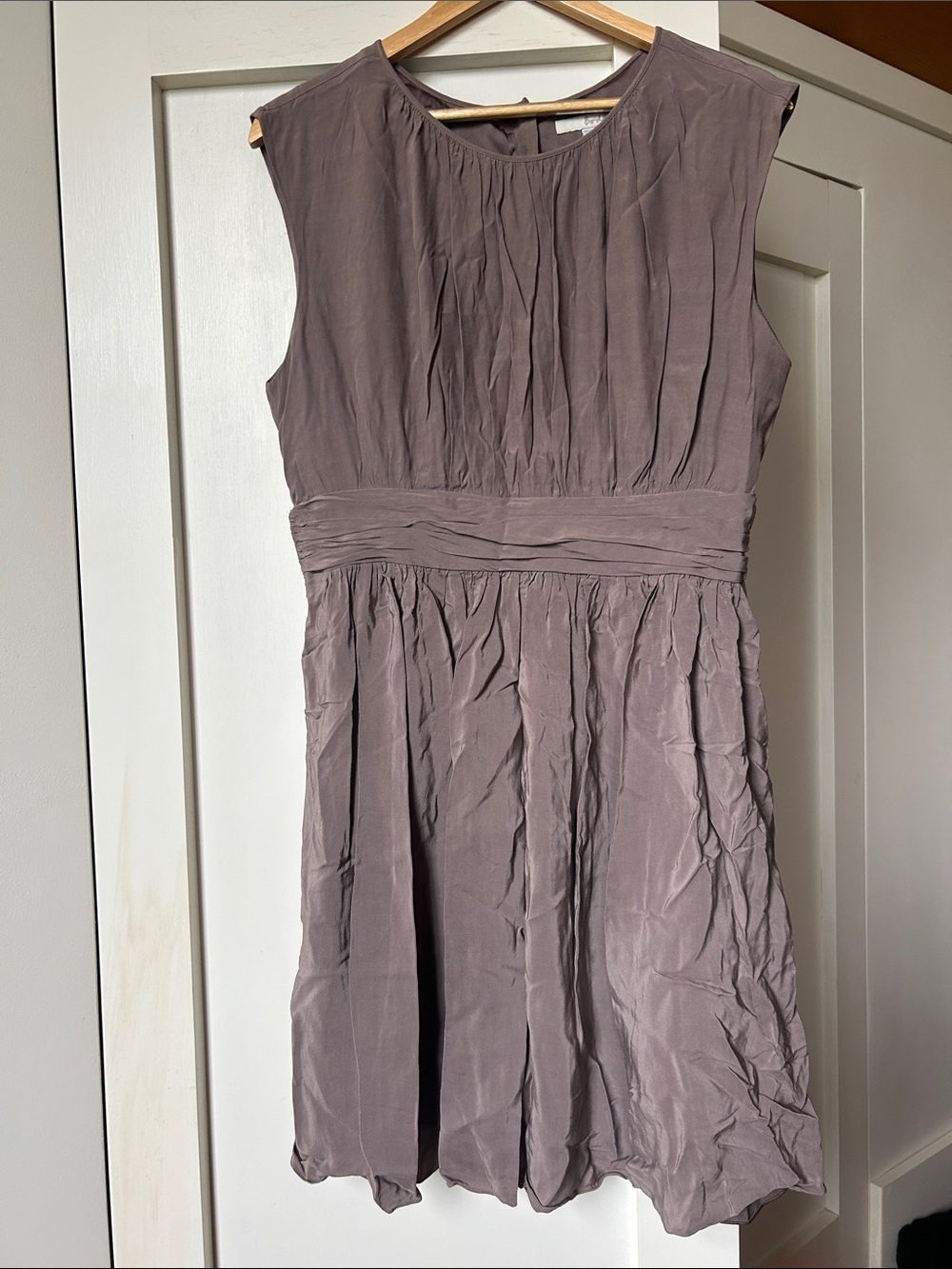 Boden taupe pleated dress